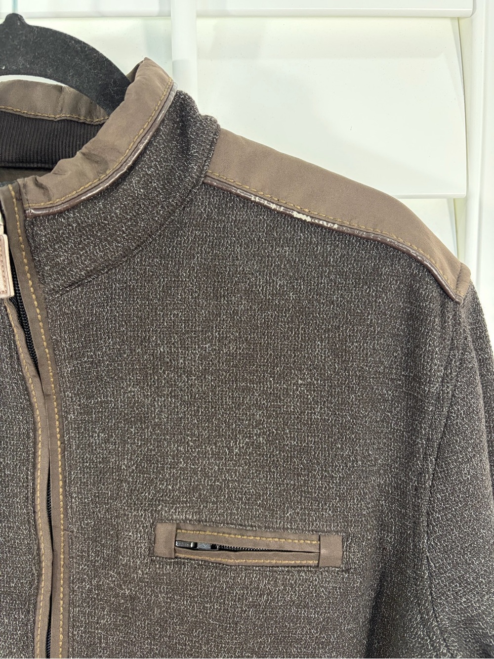 Johnston & Murphy Dark Brown Lightweight Full-Zip Shirt Jacket (M) - Picture 5 of 10